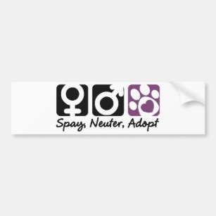 Spay, Neuter, Adopt Bumper Sticker