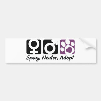 Spay, Neuter, Adopt Bumper Sticker