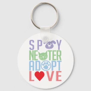 Spay Neuter Adopt Love 2 Keychain