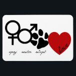Spay-Neuter-Adopt-Love Magnet<br><div class="desc">Simple and bold design espousing the rescuer's ethos. All proceeds go to support animal welfare projects and shelters.</div>