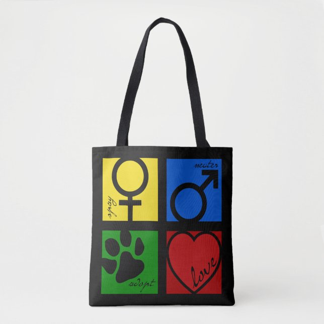 Spay-Neuter-Adopt-Love Tote Bag (Front)