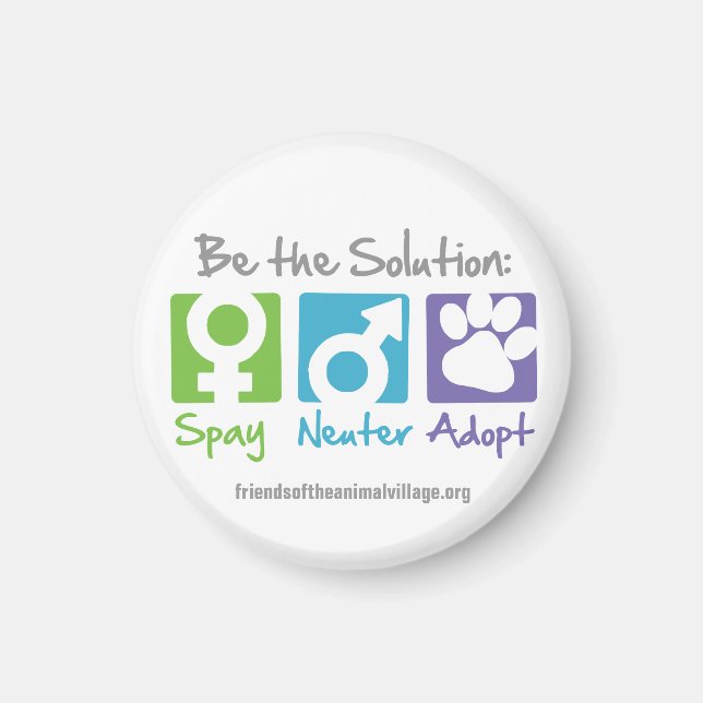 "Spay, Neuter, Adopt" Magnet (Front)