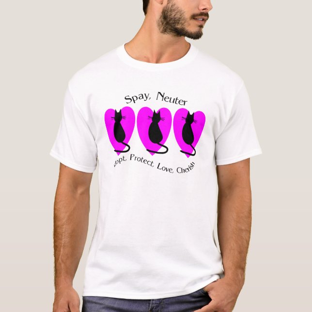 Spay Neuter Adopt Protect--"Animal Lover" Gifts T-Shirt (Front)