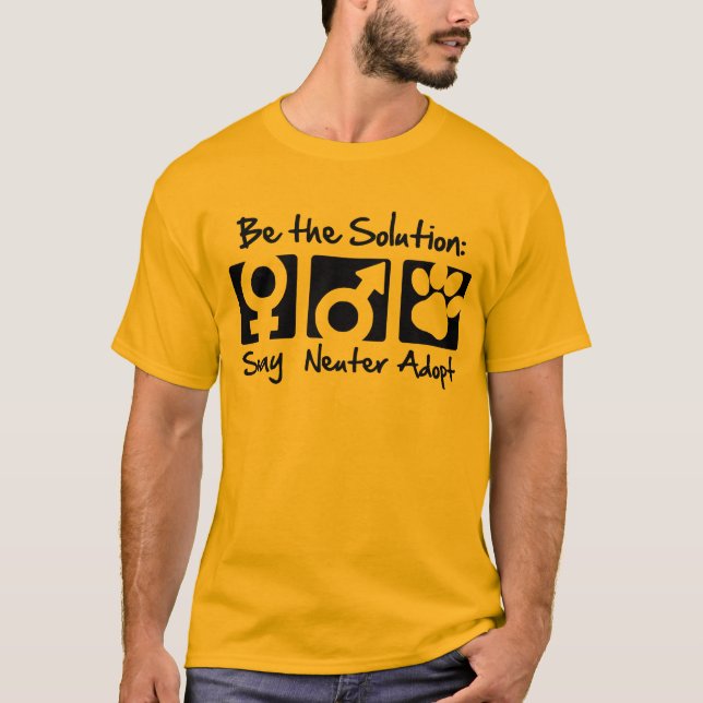 "Spay, Neuter, Adopt" T-shirt (Front)