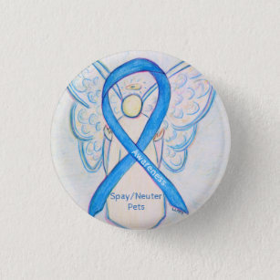 Spay/Neuter Pets Awareness Angel Ribbon Art Pin