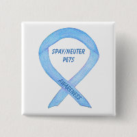 Spay/Neuter Pets Awareness Custom Ribbon Art Pin