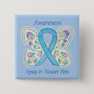 Spay/Neuter Pets Awareness Ribbon Butterfly Pin
