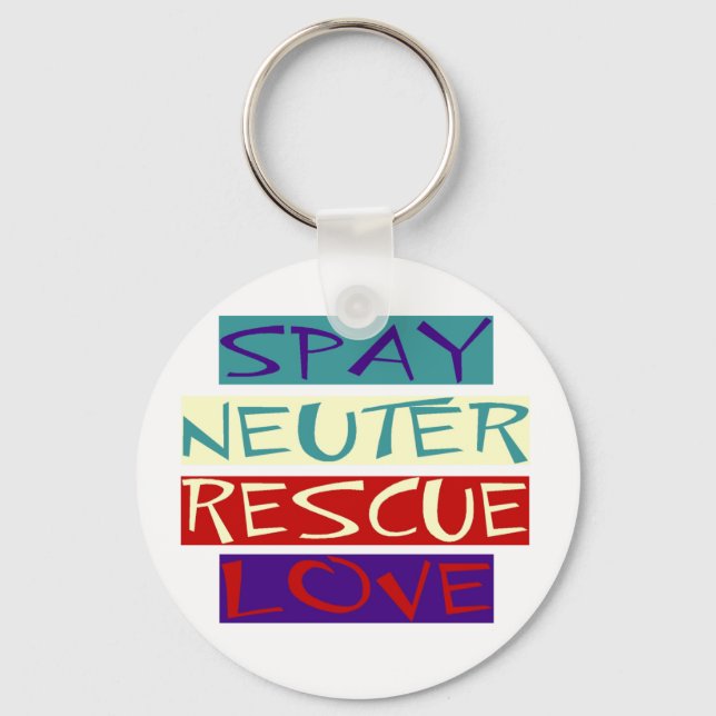 Spay Neuter Rescue Love Keychain (Front)
