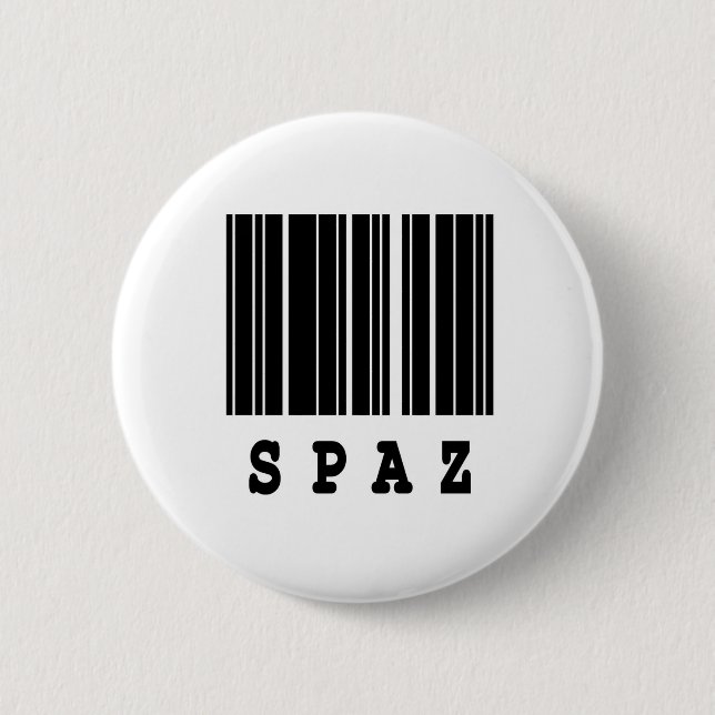 spaz barcode design 2 inch round button (Front)