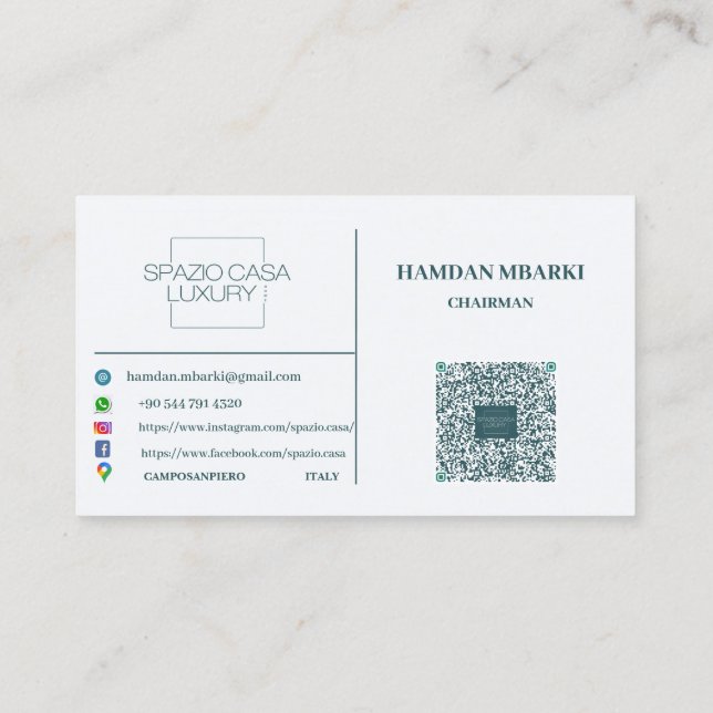 SPAZIO CASA LUXURY Business Card (Back)