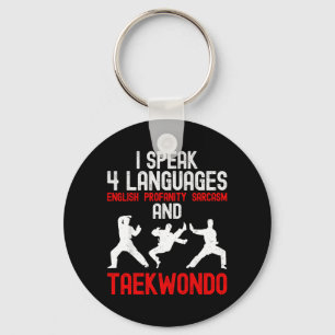 Speak 4 Languages and Taekwondo - Martial Arts Keychain