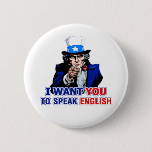 Speak English 2 Inch Round Button