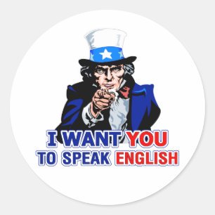 Speak English Classic Round Sticker