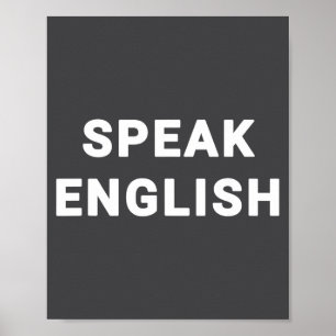 Speak English Funny Quote Poster
