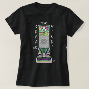 Speak(er) your mind motto (colourful cyclops robot T-Shirt