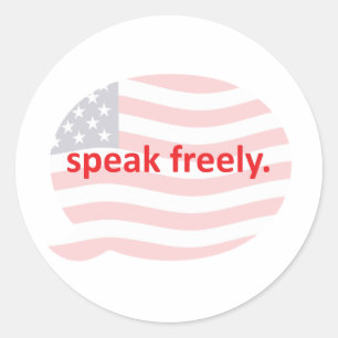 speak freely classic round sticker