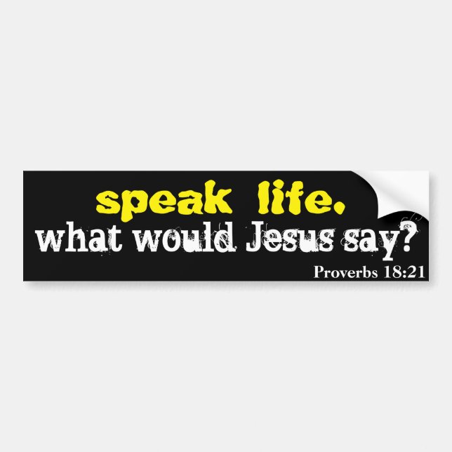 speak life Bible Quote Customize It Bumper Sticker (Front)