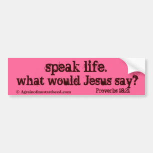 speak life what would Jesus say? Customize It Bumper Sticker