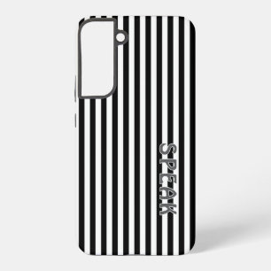 Speak Logo Black White Stripes Samsung Phone Case