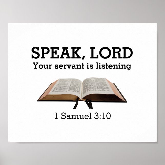 SPEAK LORD Samuel Bible Verse Christian Poster (Front)