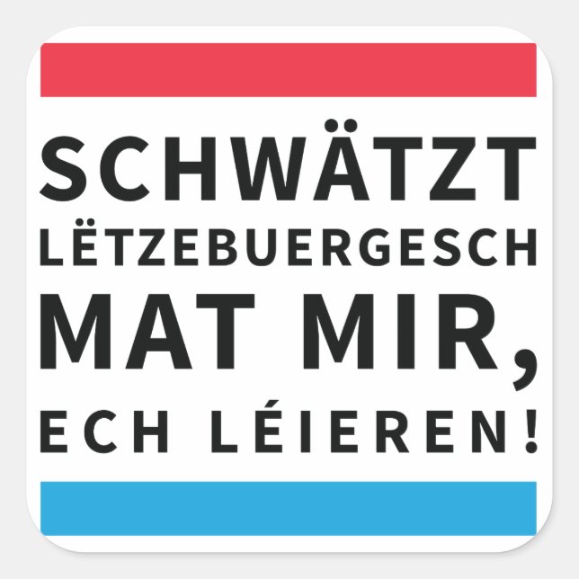 Speak luxembourgeois Sticker (Devant)