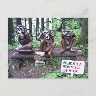 speak no evil hear no evil see no evil postcard