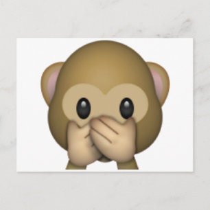Speak No Evil Monkey - Emoji Postcard