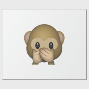 Speak No Evil Monkey - Emoji Wrapping Paper
