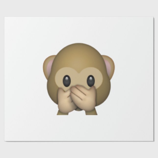 Speak No Evil Monkey - Emoji Wrapping Paper (Flat)