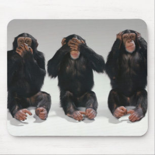 Speak No See No Hear No Evil Monkeys Mousepad