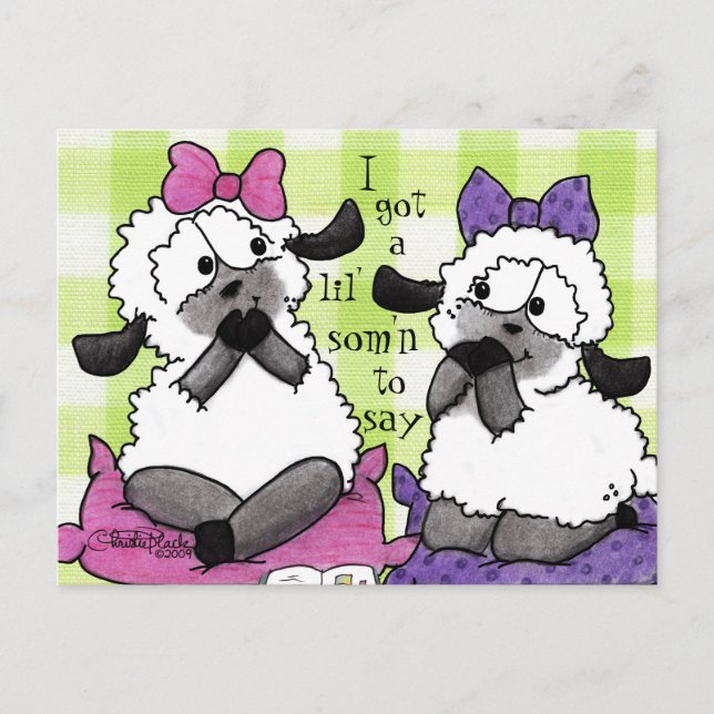 Speak Softly Lambs Postcard (Front)