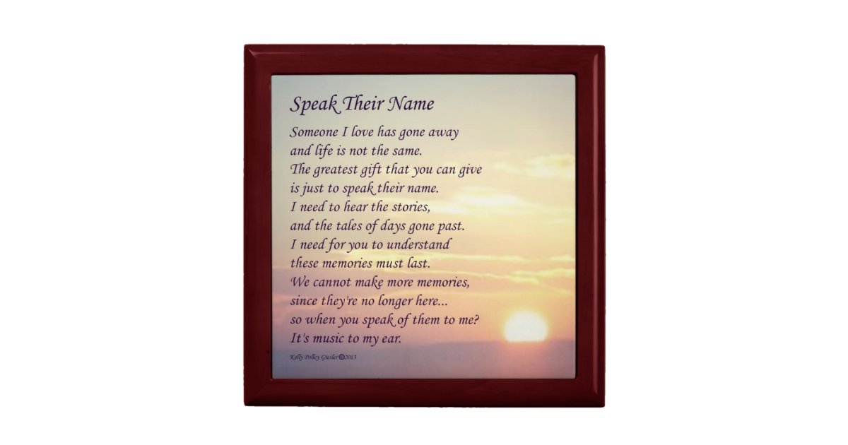 "Speak Their Name" Keepsake Box 4 Zazzle