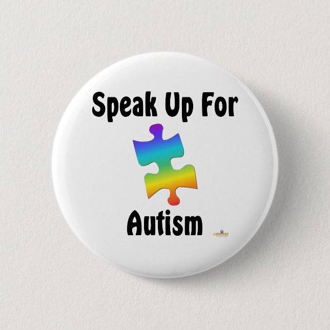 Speak Up For Autism 2 Inch Round Button (Front)