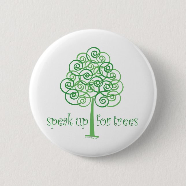 Speak Up for Trees - Tree Hugger 2 Inch Round Button (Front)