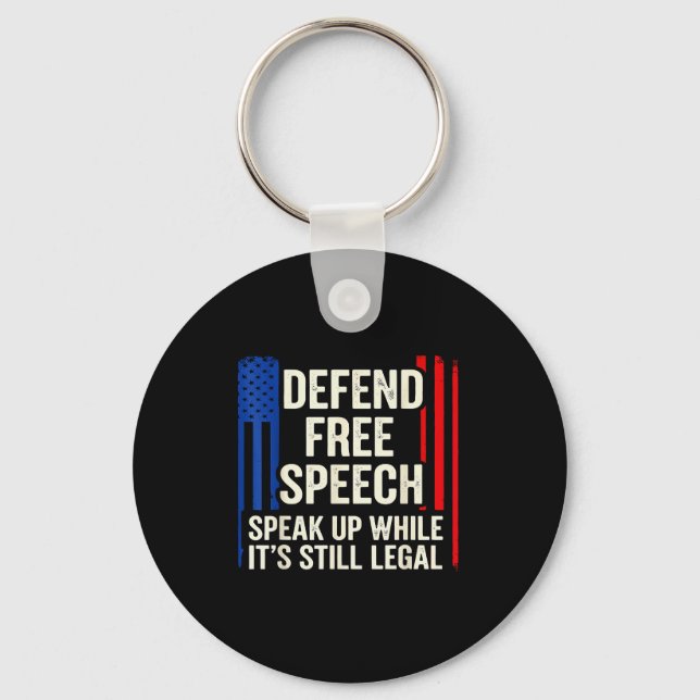Speak Up While It’s Still Legal Human Dom Rights J Keychain (Front)