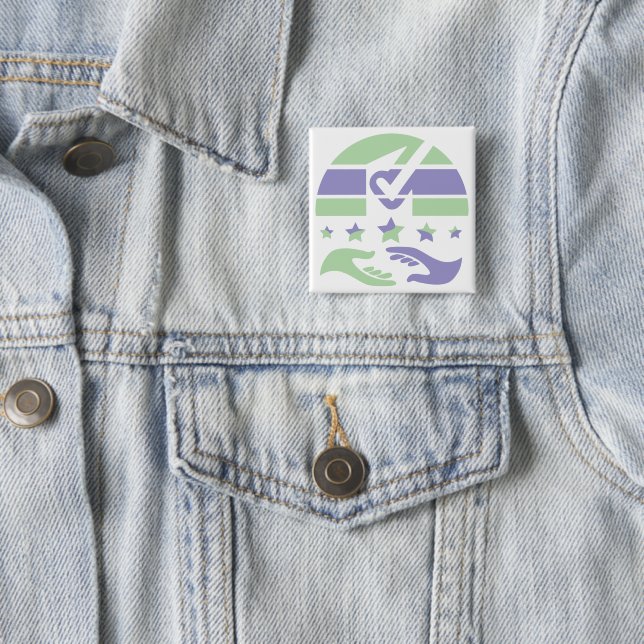Speak Your Mind 2 Inch Square Button (In Situ)