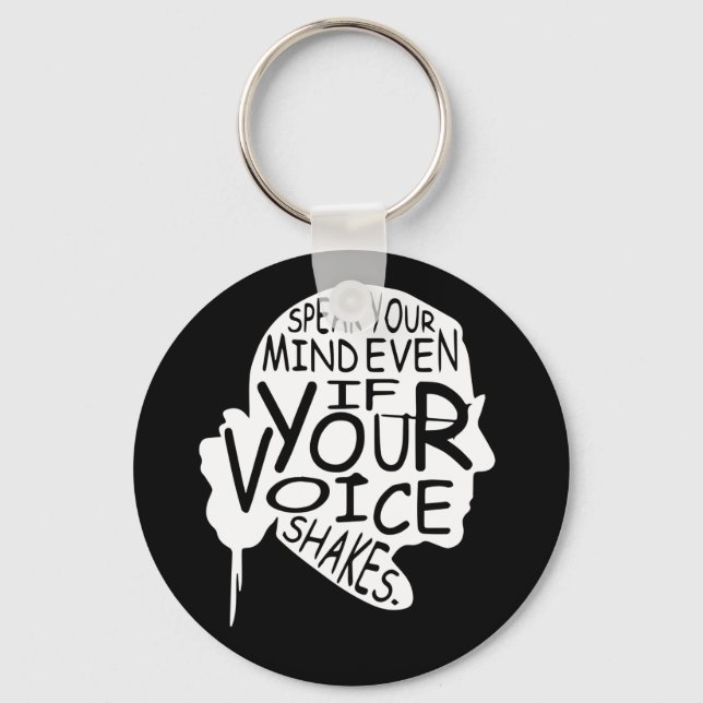 Speak Your Mind Even If Your Voice Shakes Keychain (Front)