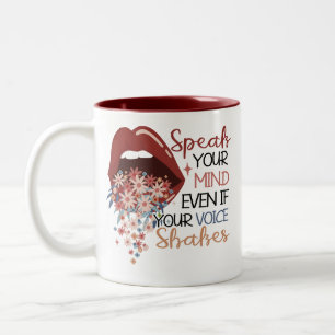 Speak Your Mind Floral Lips Two-Tone Coffee Mug
