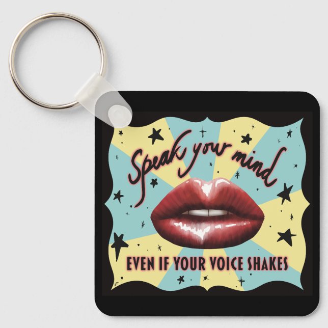 Speak Your Mind, Voting, Activist Keychain (Front)