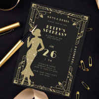 Speakeasy Flapper Roaring 20s Gatsby Gold Birthday