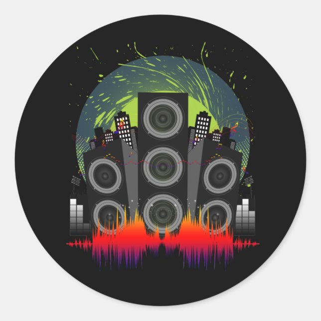 Speaker Blast  Classic Round Sticker (Front)