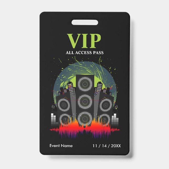Speaker Blast VIP All Access Pass Badge (Front)