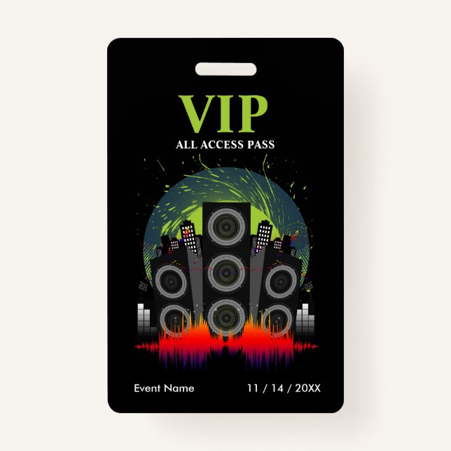 Speaker Blast VIP All Access Pass Badge (Front)