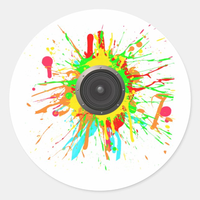 Speaker Cone Classic Round Sticker (Front)