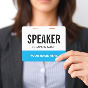 Speaker name badge for events and exhibitions