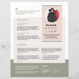 Speaker One Sheet Template