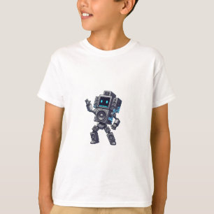 Speaker Robot Retro Pixel Kids T-Shirt