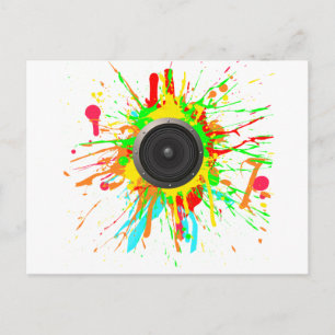 Speaker Splatter - DJ Music Disc Jockey Audio Postcard