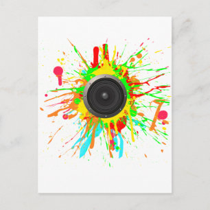 Speaker Splatter - DJ Music Disc Jockey Audio Postcard