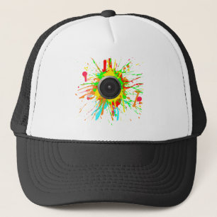 Speaker Splatter - DJ Music Disc Jockey Audio Trucker Hat